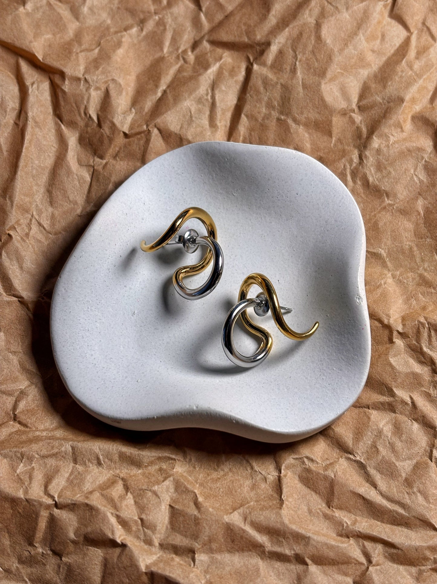 Layered Hoop  Stud Earring