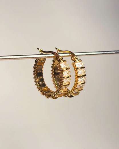 White Rhinestone Earrings