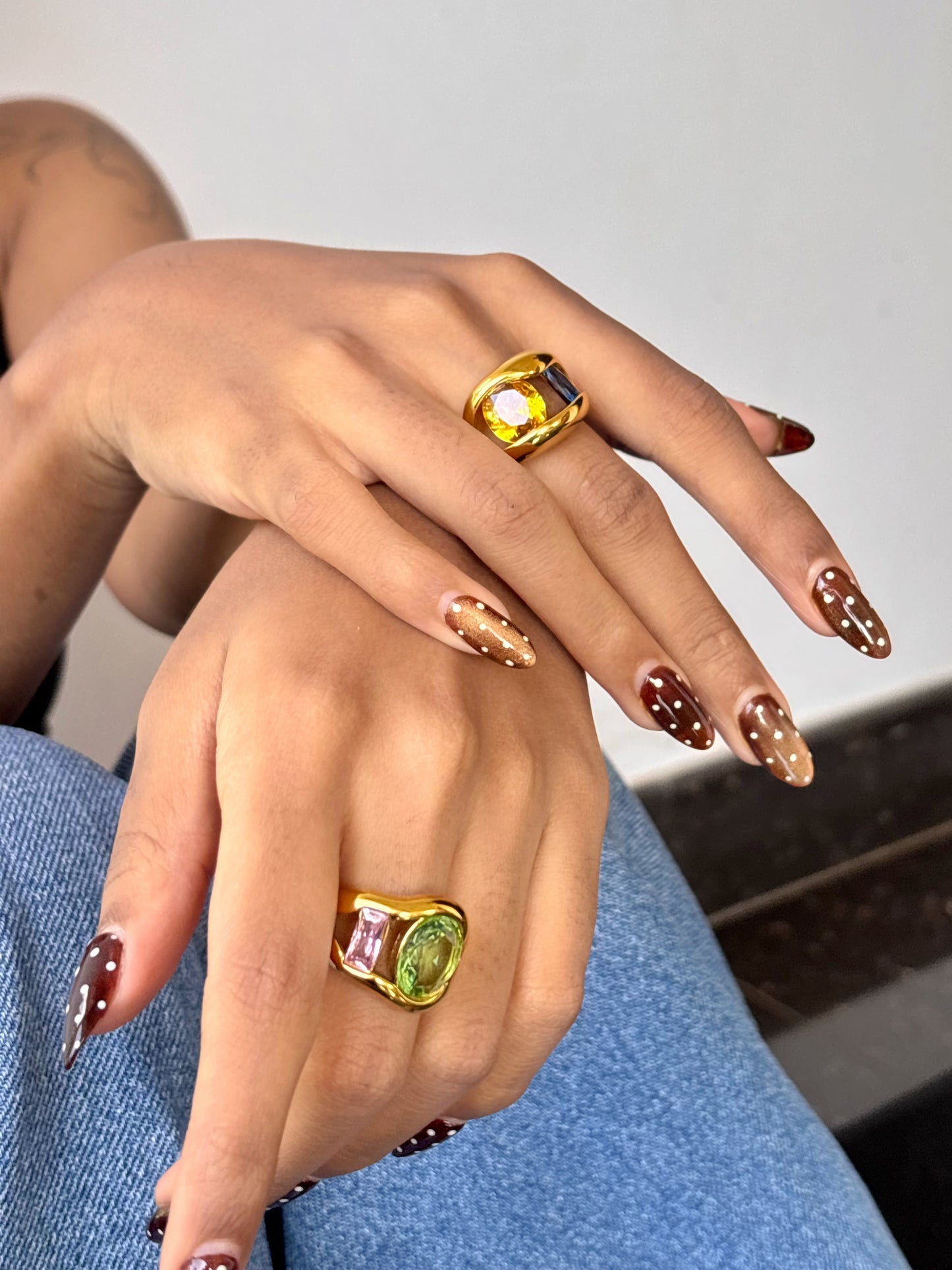 Yellow & Blue Open Ring